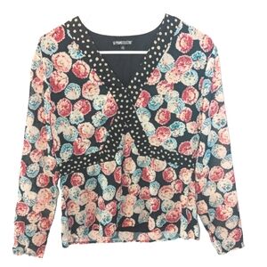 The Pyramid Collection Floral Polka Dot Top Small
